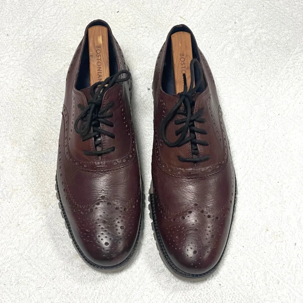 Cole Haan Zerogrand Wingtip Oxford Mens British Tan Leather Shoes C14493